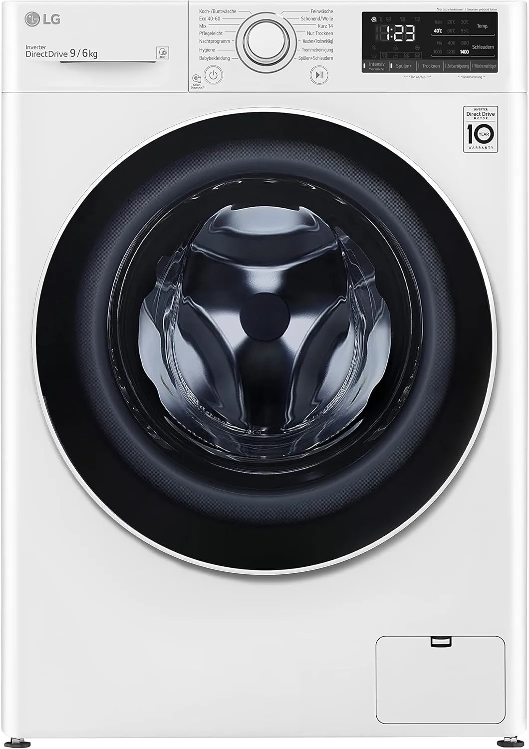 Bild von LG Electronics F14WD96EN0B Waschtrockner in Weiß mit 9 kg Wasch- und 6 kg Trockenkapazität