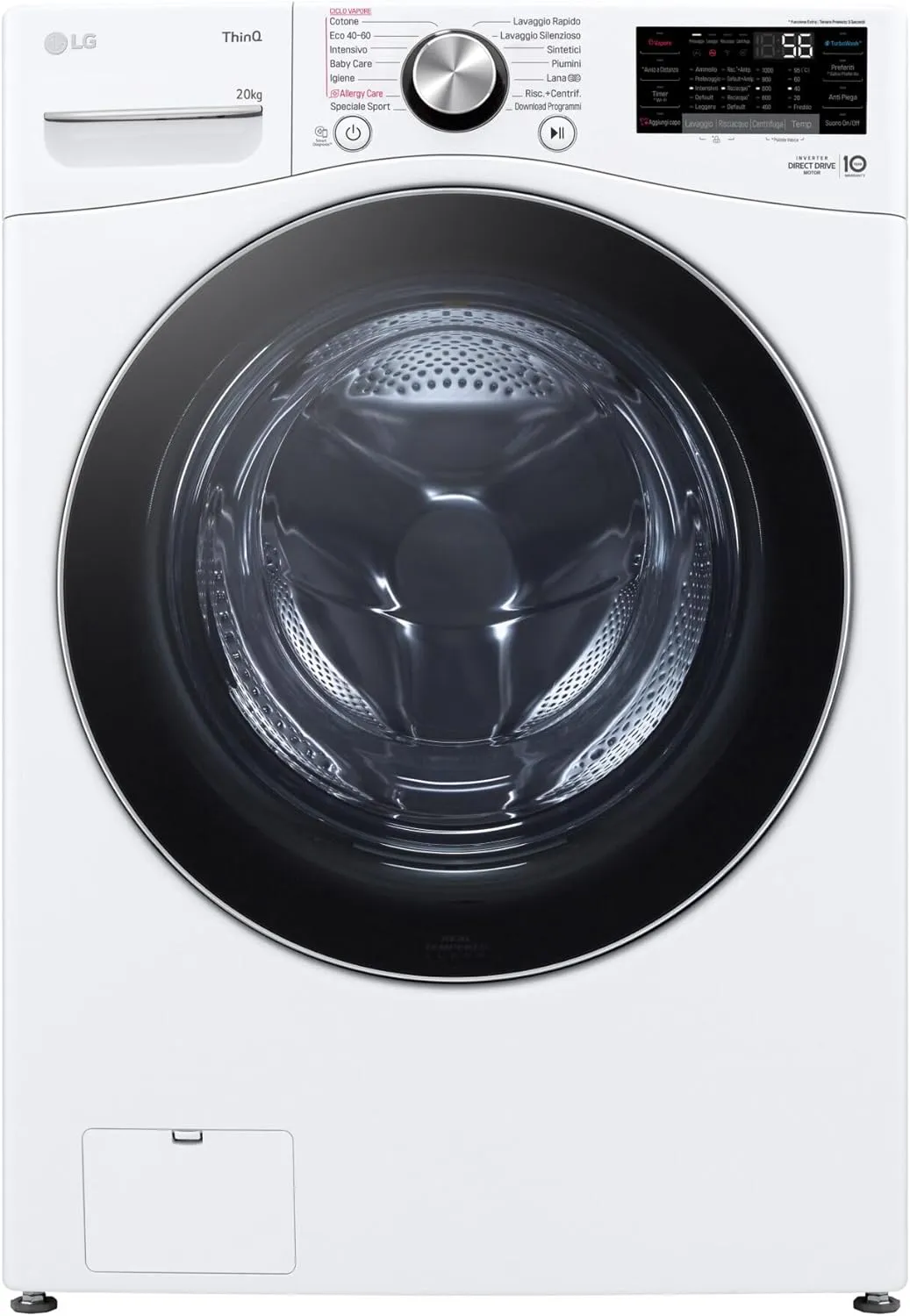 Bild von LG F0P3020TSWC Waschmaschine mit 20 kg Kapazität, Frontlader, 1000 Umdrehungen, TurboWash 360, Dampf und WLAN in Weiß