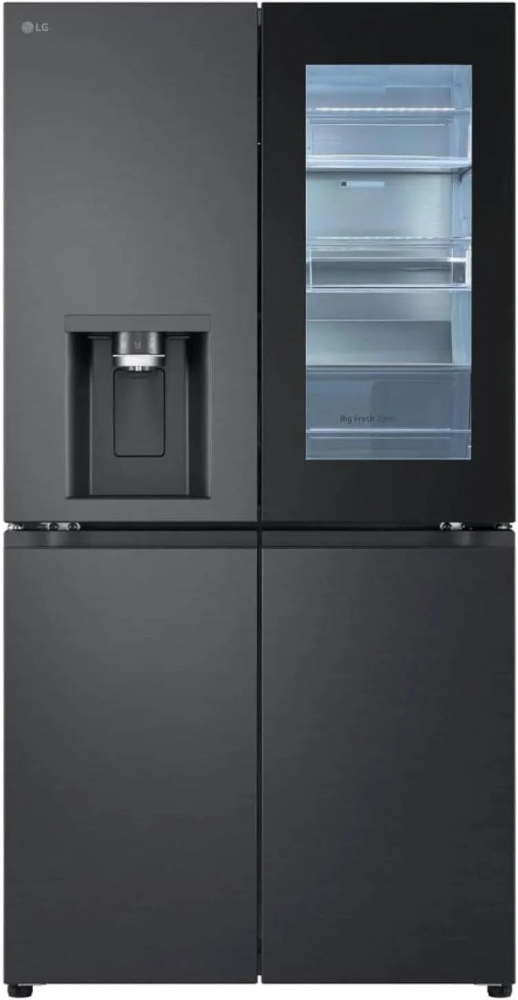Bild von LG GMG960EVEE Side-by-Side Kühlschrank mit 638 Litern, InstaView, Total No Frost, Eis- und Wasserspender sowie Wi-Fi in Essence Black Steel