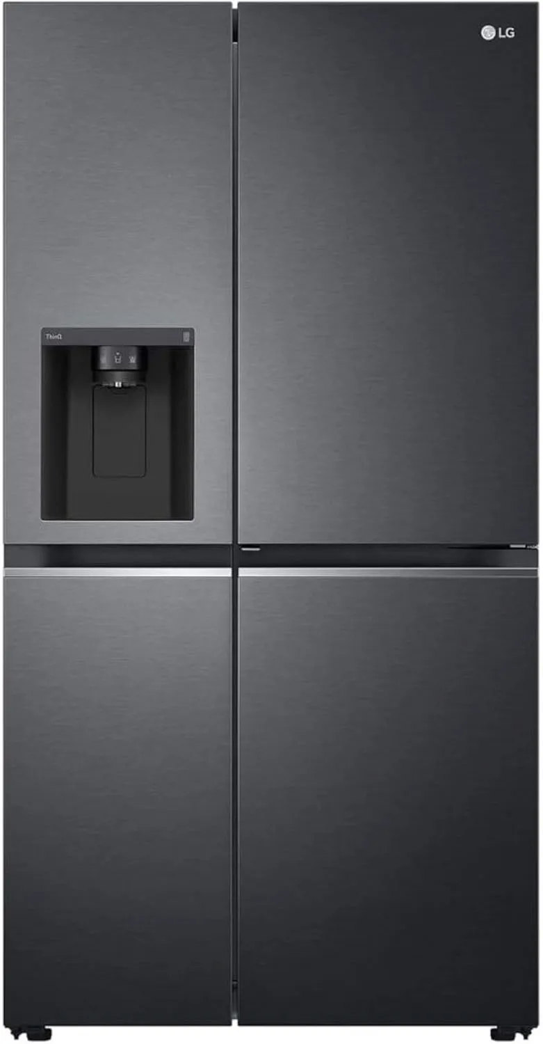 Bild von LG GSJV71MCLE Side-by-Side Kühlschrank in Mattschwarz mit Eis- und Wasserspender sowie internem Wassertank von 4 Litern und Total No Frost Technologie