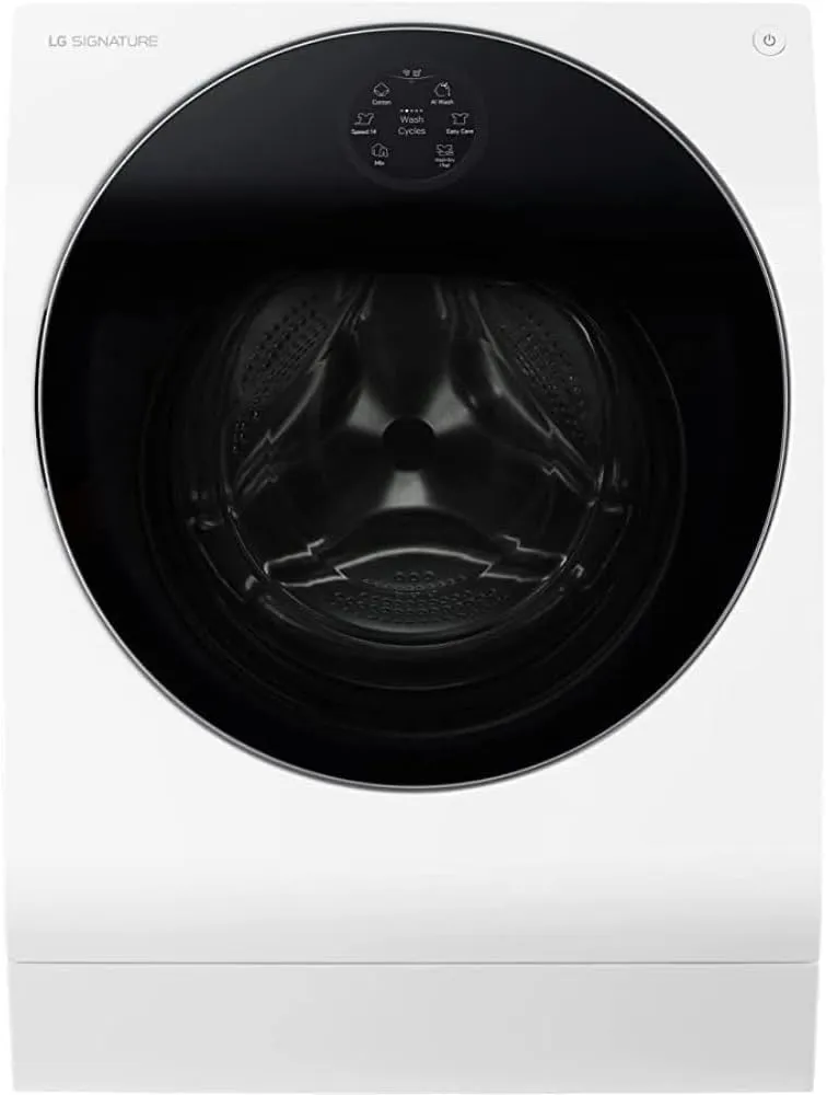 Bild von LG SIGNATURE LSWD100E Waschtrockner mit 12 kg Wasch- und 7 kg Trockenkapazität, 1600 U/min, Energieeffizienzklasse A, AI Direct Drive, Wärmepumpe, automatisches Dosiersystem, Steam-Funktion, in Weiß