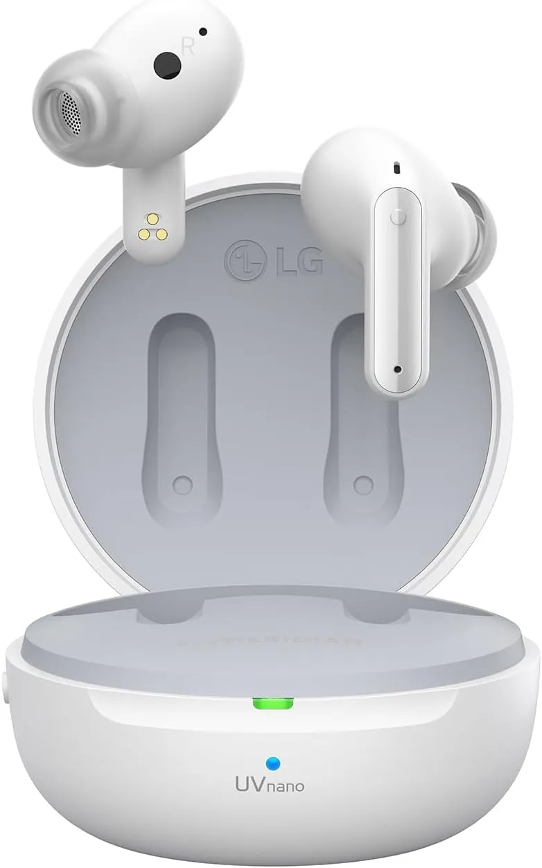 Bild von LG TONE Free DFP9 In-Ear Bluetooth Kopfhörer mit Dolby Atmos, MERIDIAN-Technologie, Active Noise Cancellation und IPX4 Spritzwasserschutz in Weiß