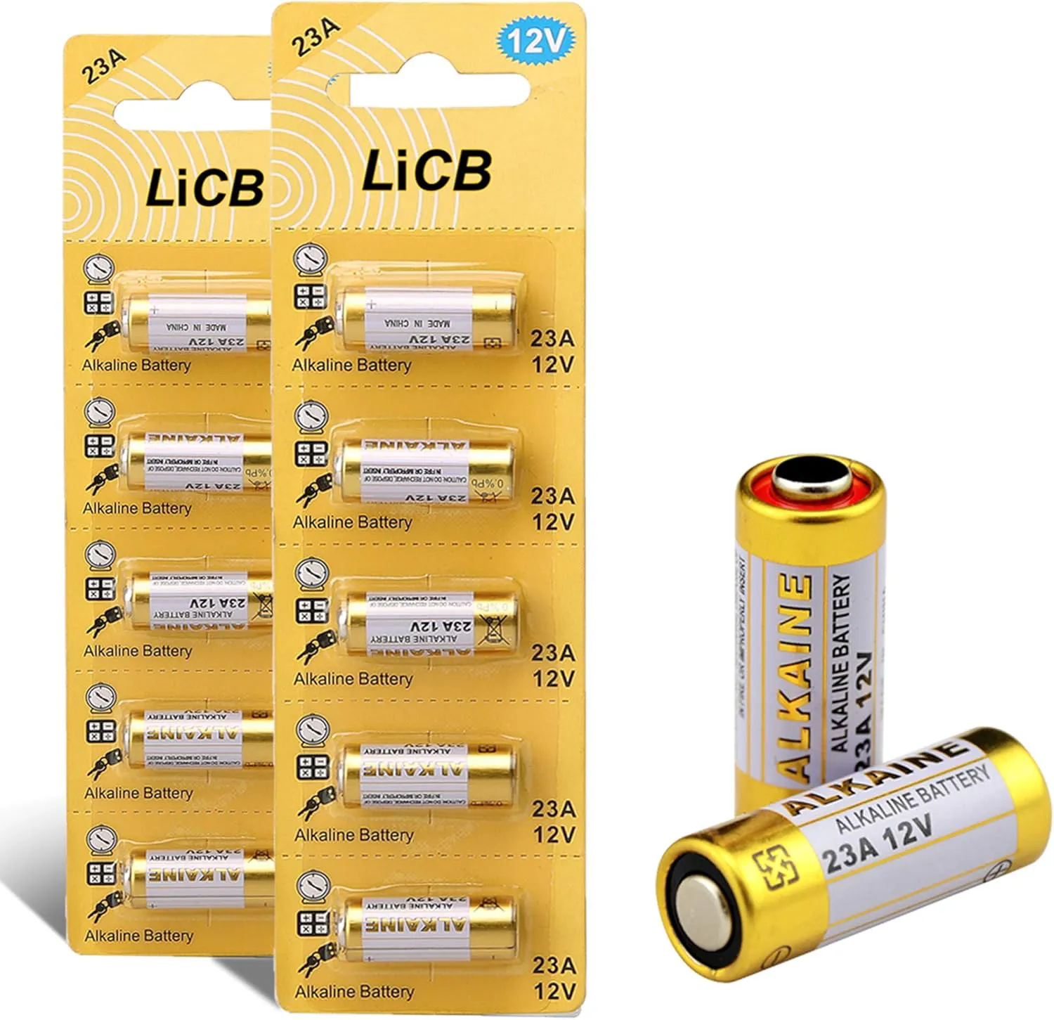 Bild von LiCB 10 Stück 12V Alkaline Batterien A23 mit 3 Jahren Lagerfähigkeit und 100% Garantie