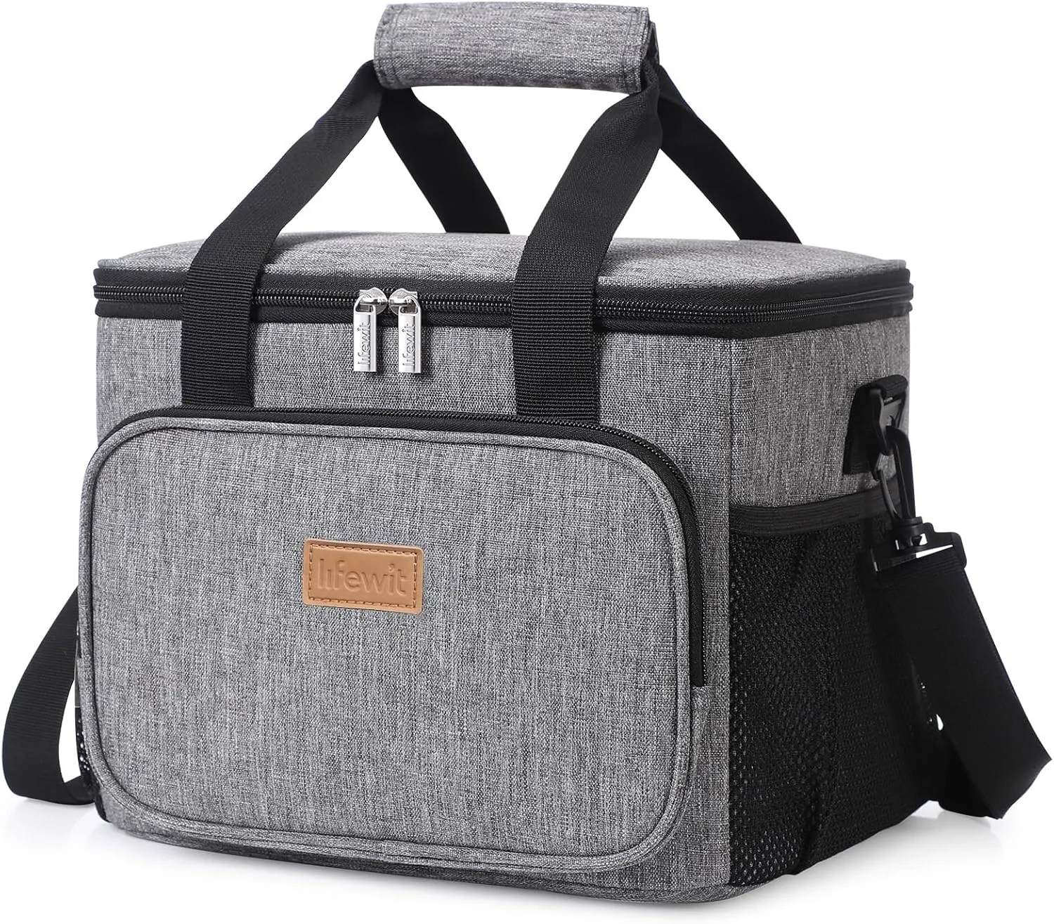 Bild von Lifewit Kühltasche in Grau mit 15 Litern Kapazität, ideal für Arbeit, Schule, Strand und Picknick