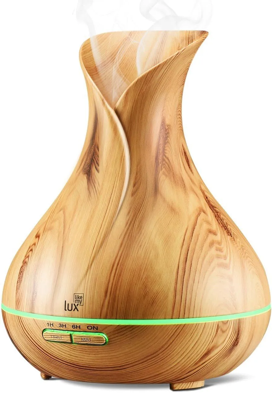 Bild von Likemylux Aroma Diffuser mit 400 ml und 7 LED Lichtfarben, ideal für Aromatherapie und Luftbefeuchtung