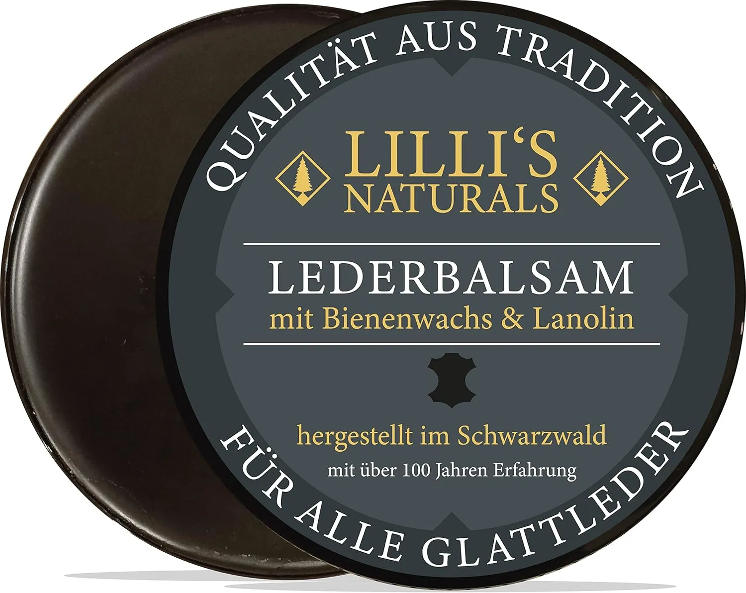 Bild von Lillis Lederpflegebalsam schwarz mit Bienenwachs und Lanolin in 200 ml für Schuhe, Jacken, Autos und Ledermöbel
