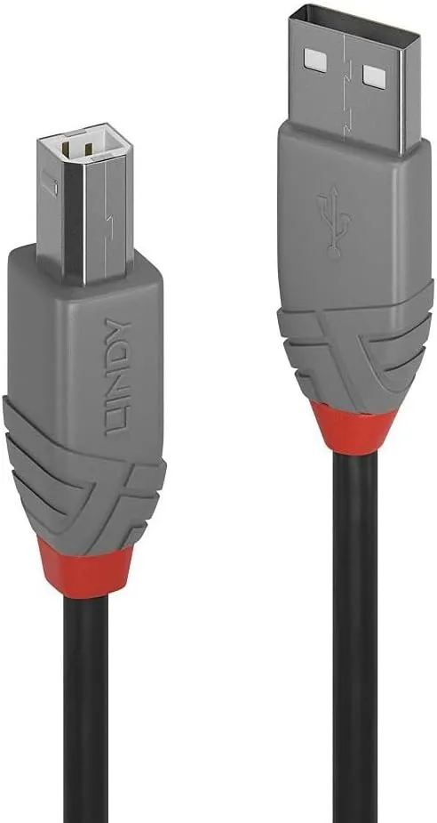 Bild von LINDY 36673 2m USB 2.0 Kabel Typ A auf B in Anthrazit