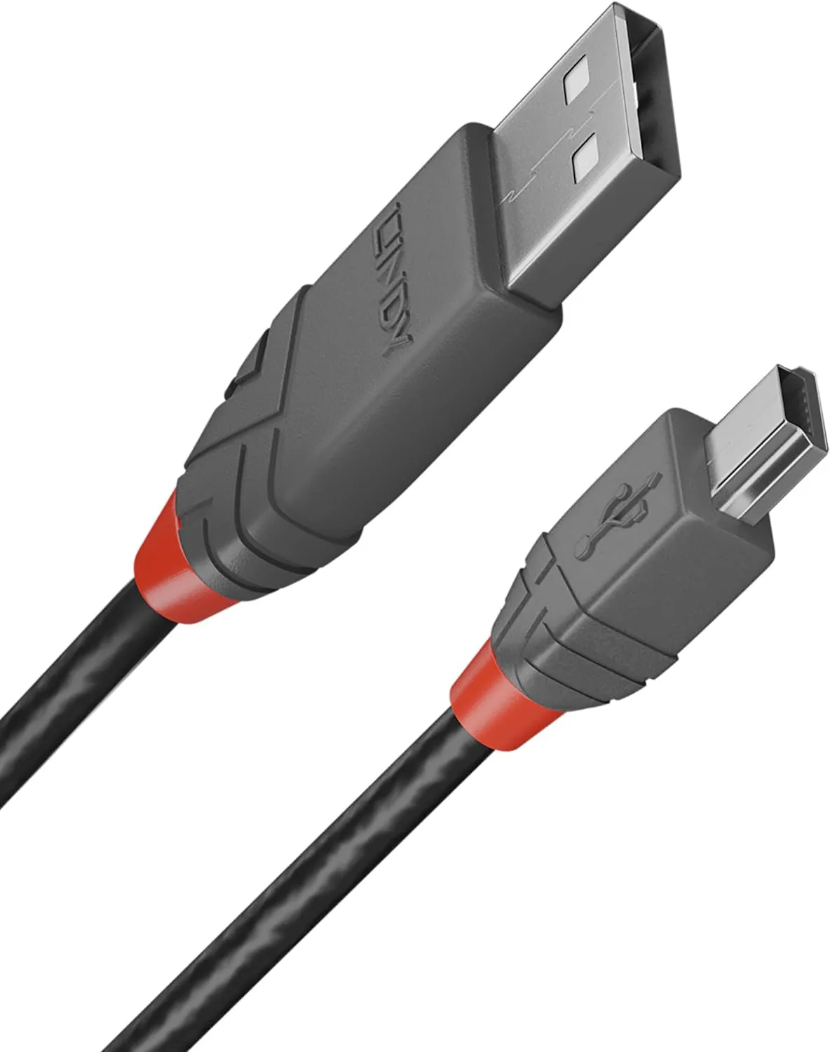 Bild von LINDY 36722 1 Meter USB 2.0 Kabel Typ A auf Mini-B in Anthrazit
