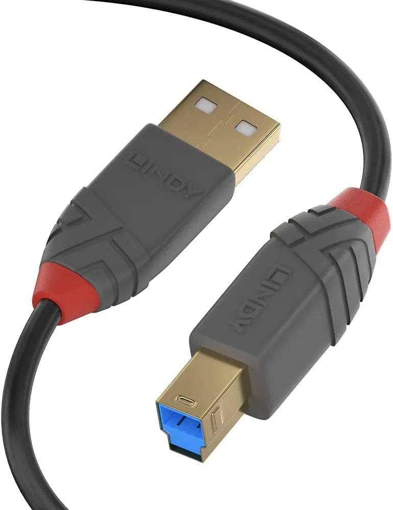 Bild von LINDY 36742 USB 3.0 Kabel 2m Typ A auf B in Anthrazit