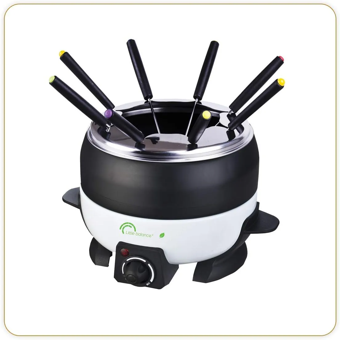 Bild von LITTLE BALANCE 8260 Happy Fondue Set mit 8 Geräten aus Aluminium in Weiß und Schwarz
