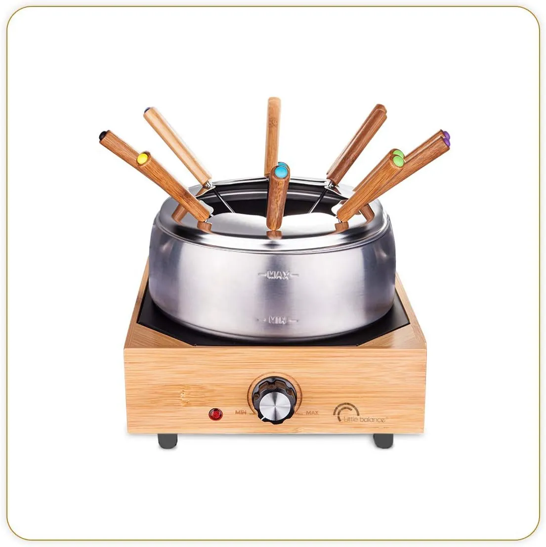 Bild von Little Balance 8320 Elektrischer Fondue aus Edelstahl und Bambus