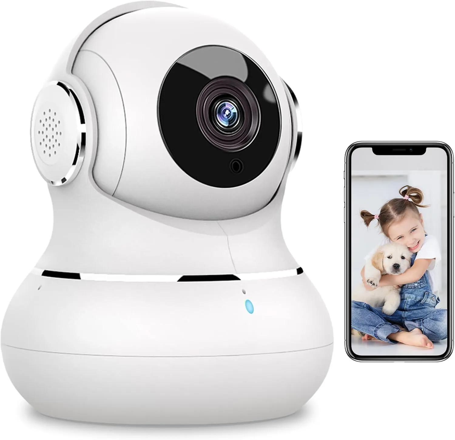 Bild von Little Elf Litokam 2K Innenüberwachungskamera mit Bewegungserkennung, 360° WLAN, 2-Wege-Audio, Nachtsicht und App-Steuerung, kompatibel mit Alexa
