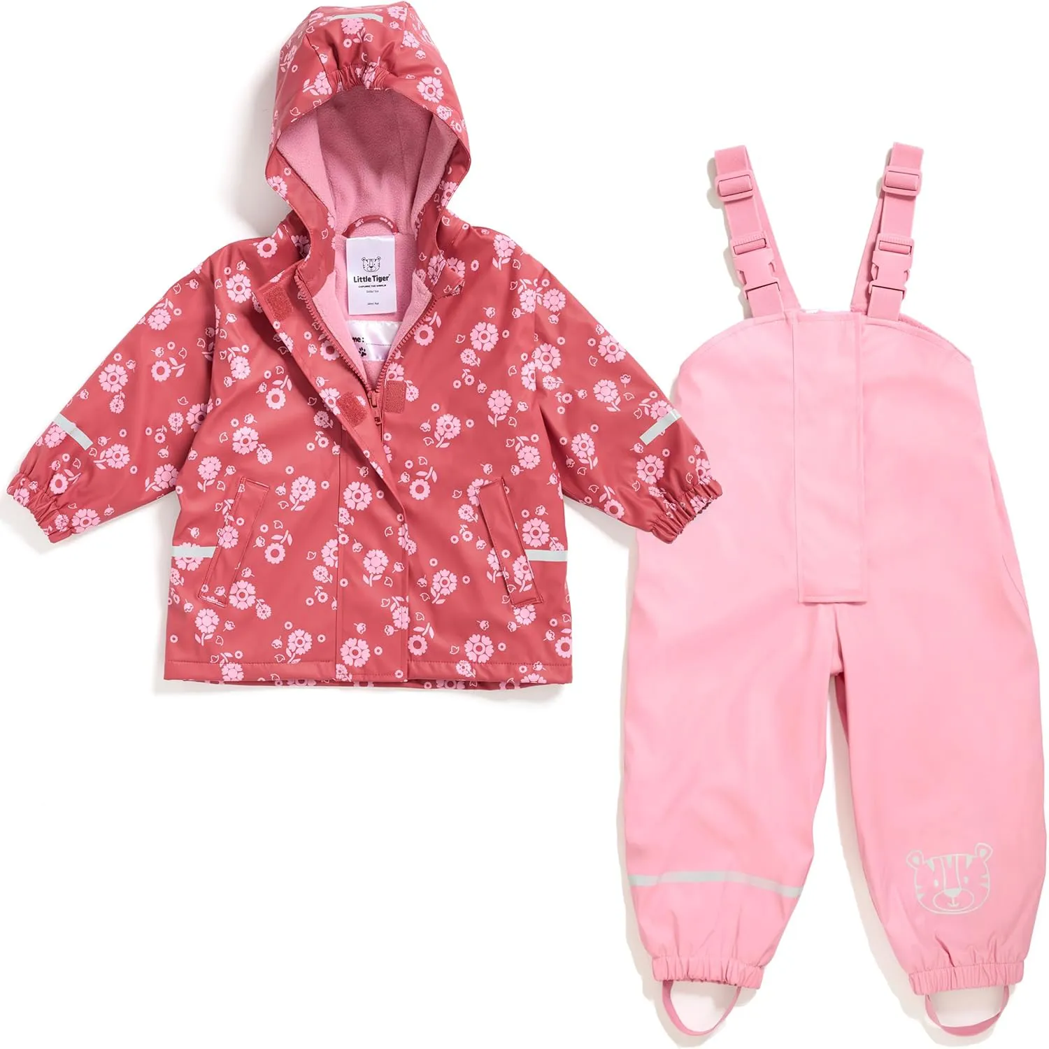 Bild von Little Tiger Regenanzug-Set für Kinder mit gefütterter Regenjacke und Regenhose, wind- und wasserdicht, mit Kapuze, für Jungen und Mädchen