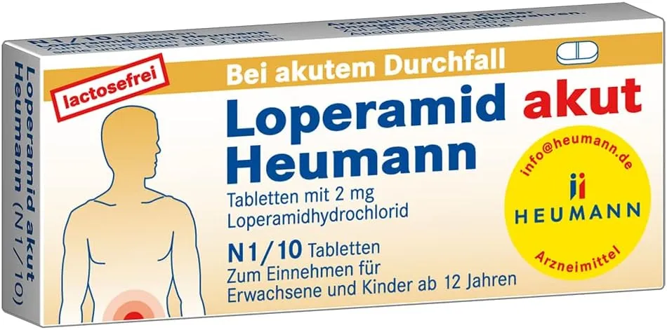 Bild von Loperamid akut Heumann 2 mg für die symptomatische Behandlung von akutem Durchfall, 10 Stück