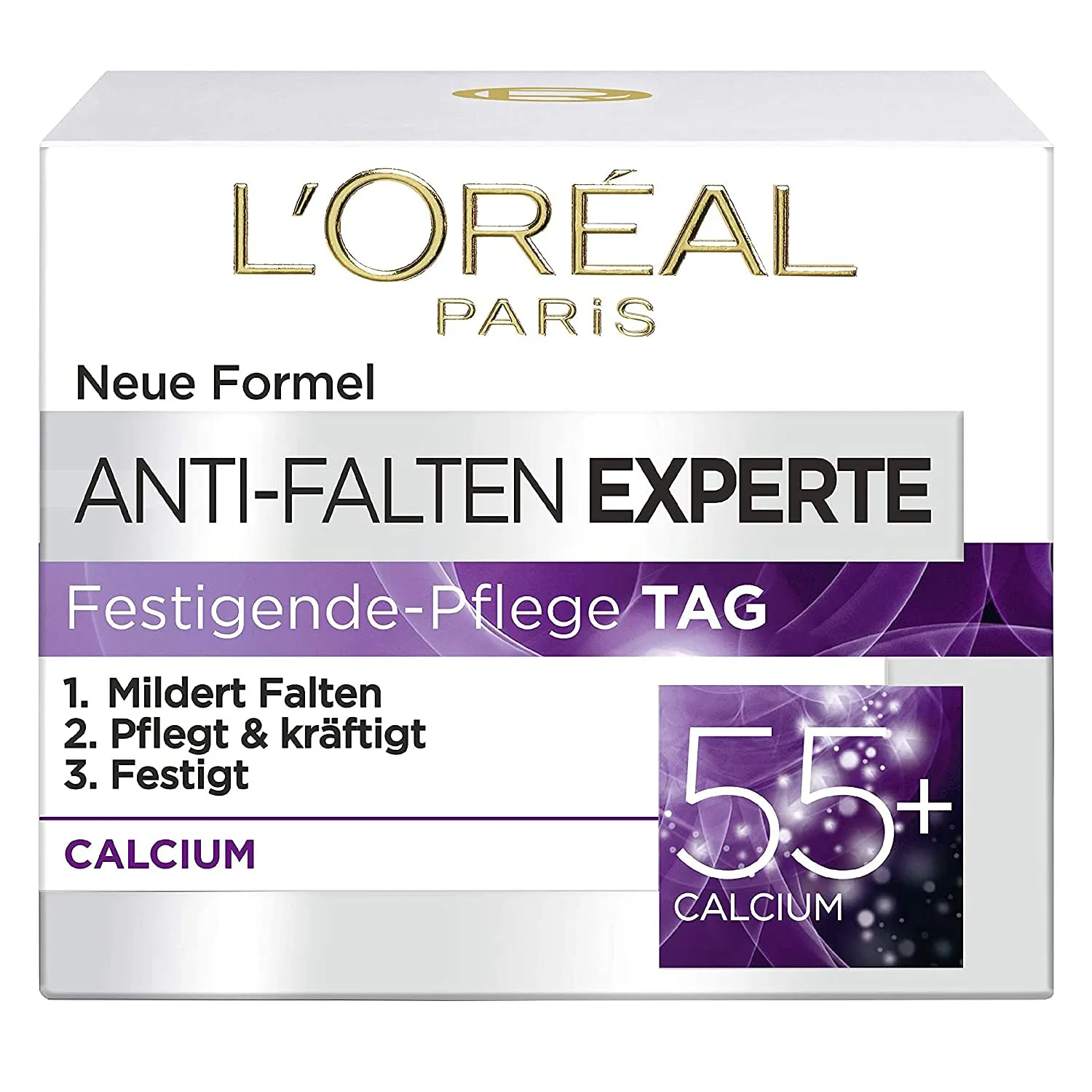 Bild von L'Oréal Paris Anti-Aging Tagescreme für das Gesicht mit Calcium, 50 ml, für Faltenminderung bei 55+