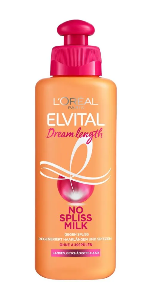 Bild von L'Oréal Paris Elvital Dream Length No Spliss Milk Leave-In Haarkur für langes, geschädigtes Haar, 200 ml