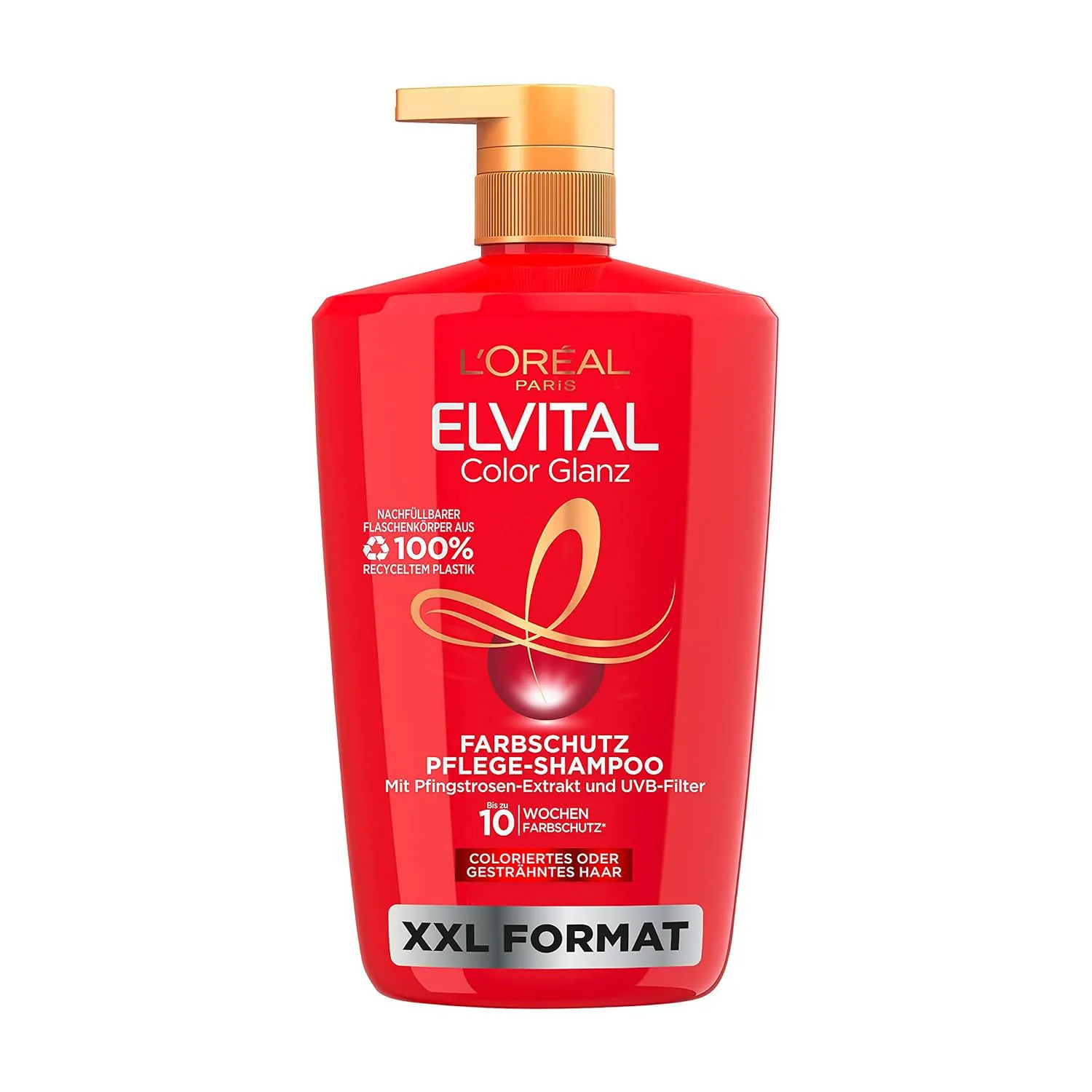 Bild von L'Oréal Paris Elvital XXL Farbschutz Shampoo mit Pfingstrosenextrakt und UV-Filter für coloriertes Haar, 1000 ml
