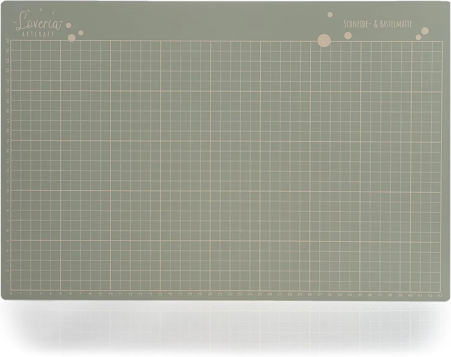 Bild von Loveria A3 Schneideunterlage mit 1 cm Raster, selbstheilend und schnittfest, ideal zum Basteln, Maße 30 cm x 45 cm