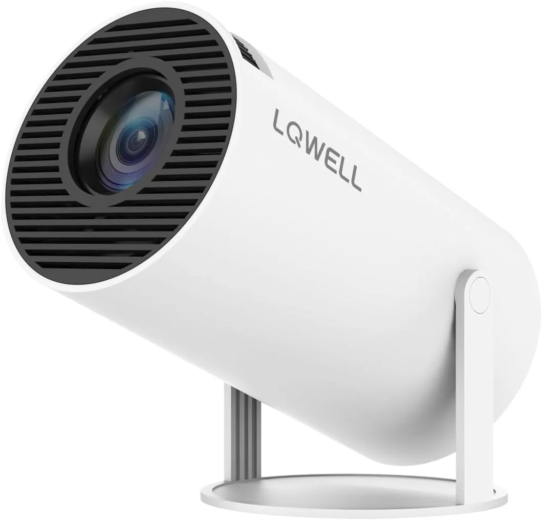 Bild von LQWELL Mini Projektor mit 5G WiFi, Bluetooth 5.0 und Android Betriebssystem, 130 Zoll Display und Auto Trapezkorrektur