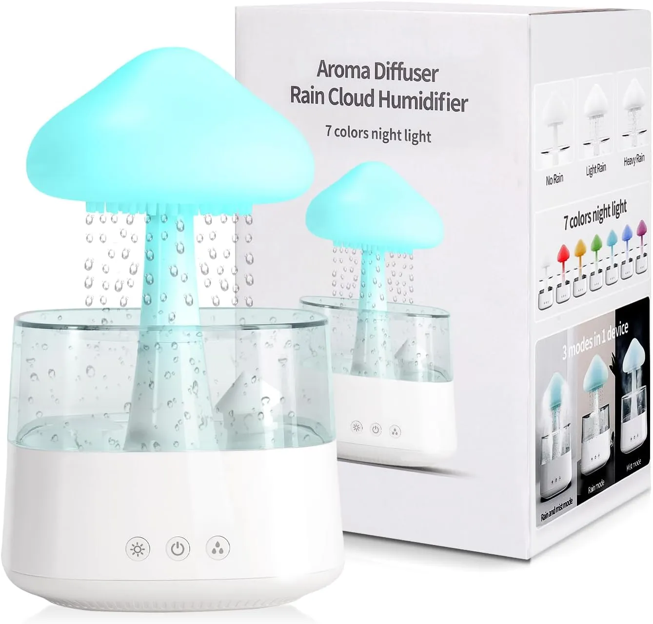 Bild von Luftbefeuchter 450ml für Kinderzimmer und Schlafzimmer, BPA-frei mit automatischer Abschaltung und leicht zu reinigen, in Weiß