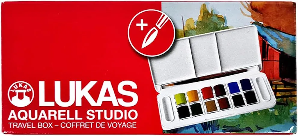 Bild von LUKAS Aquarell Studio Set mit 12 Premium Aquarellfarben in praktischer Travelbox