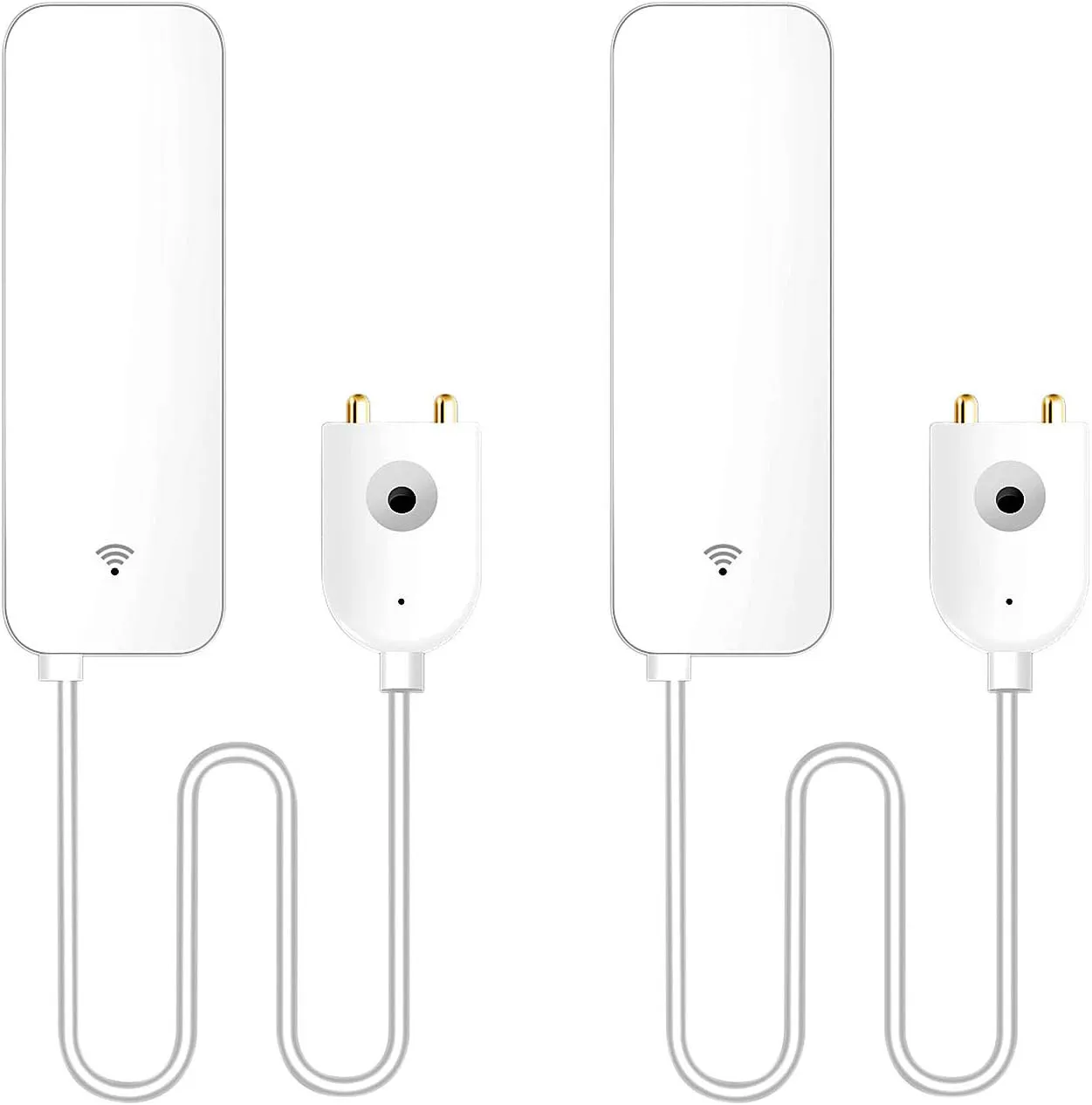 Bild von Luminea Home Control 2er-Set WLAN Wassermelder mit externem Sensor und App, 2 Jahre Batterielaufzeit