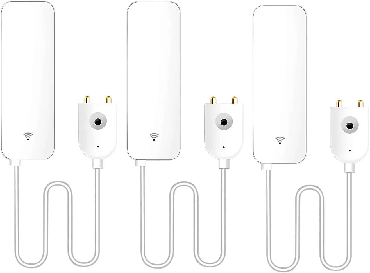 Bild von Luminea Home Control 3er-Set WLAN Wassermelder mit externem Sensor und App für smarte Wasserüberwachung