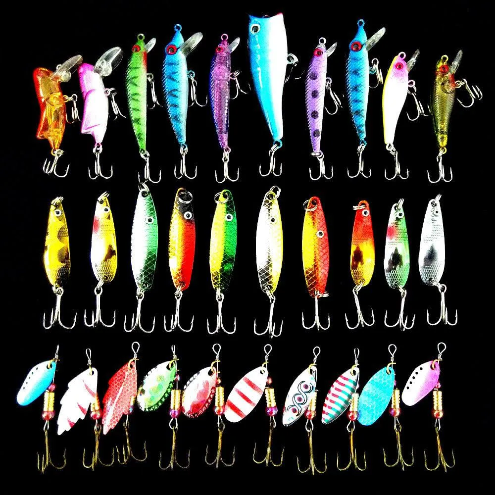Bild von Lurowo 30 Teile Angelköder Spinner Set für Hecht, Zander, Barsch und Forelle