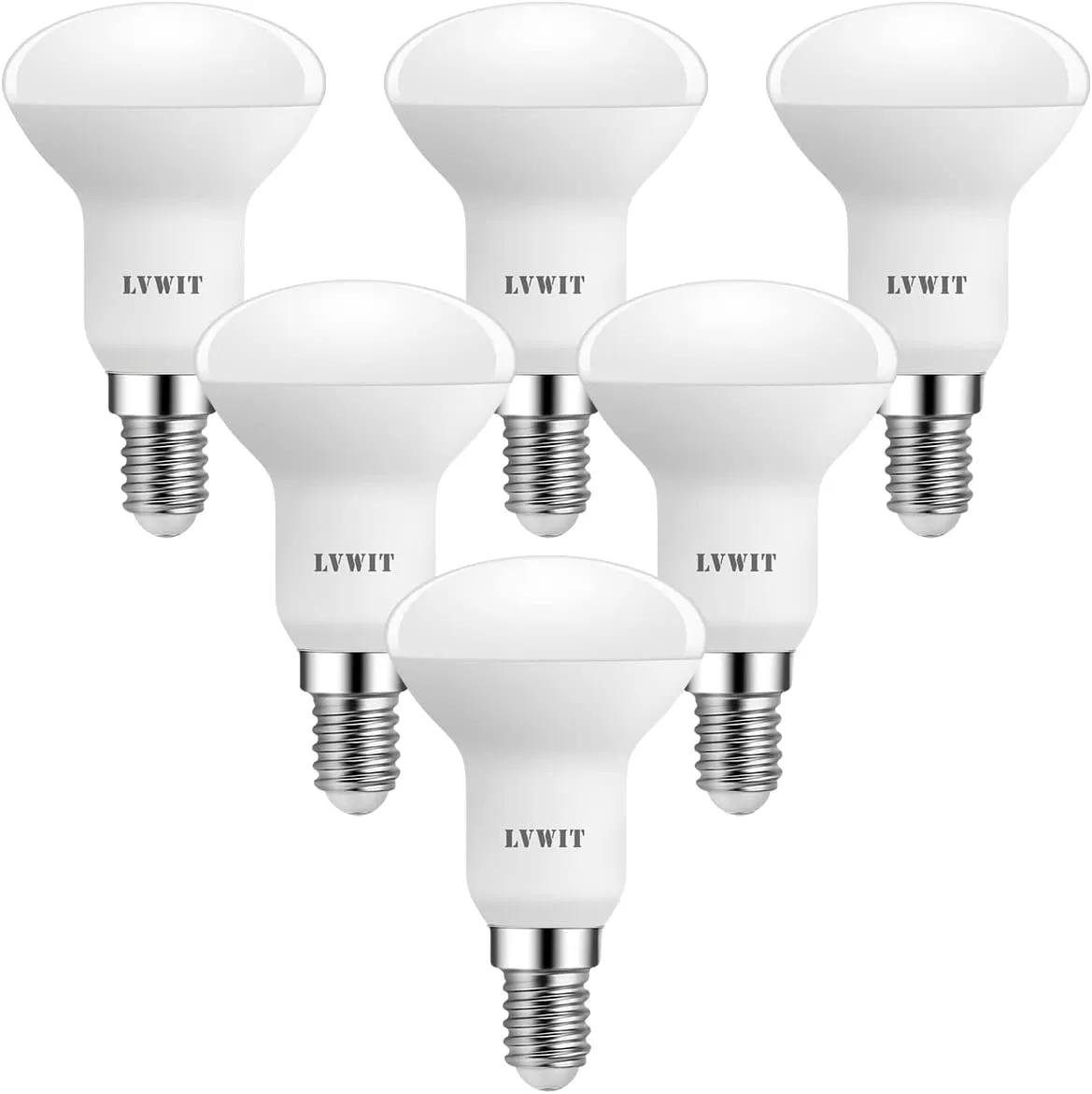 Bild von LVWIT E14 LED Reflektorlampe im 6er Pack mit 4,9 Watt und 470 Lumen in Warmweiß 2700K, ersetzt 40 Watt Glühbirnen