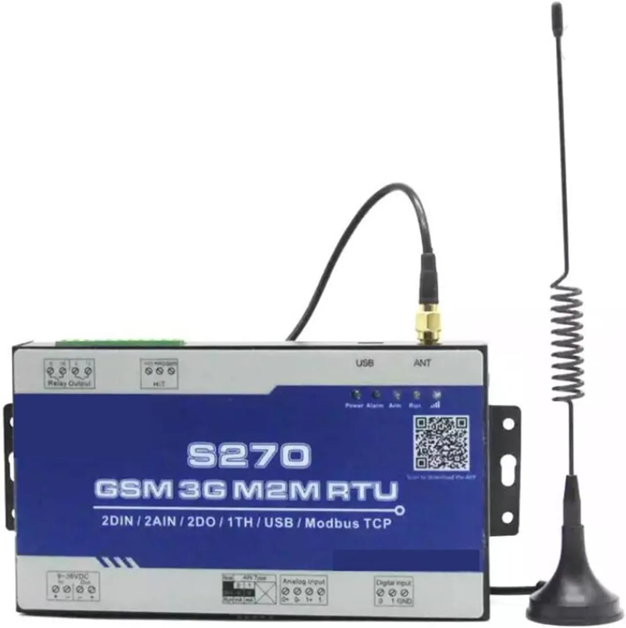 Bild von M2M SMS IoT Gateway mit 2 analogen Eingängen, 2 analogen Ausgängen und 2 digitalen Eingängen für Kran- und Kohlekommunikation