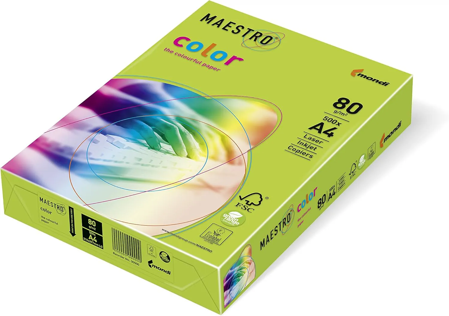 Bild von MAESTRO Kopierpapier A4 in lindgrün, 80 g/m², 500 Blatt