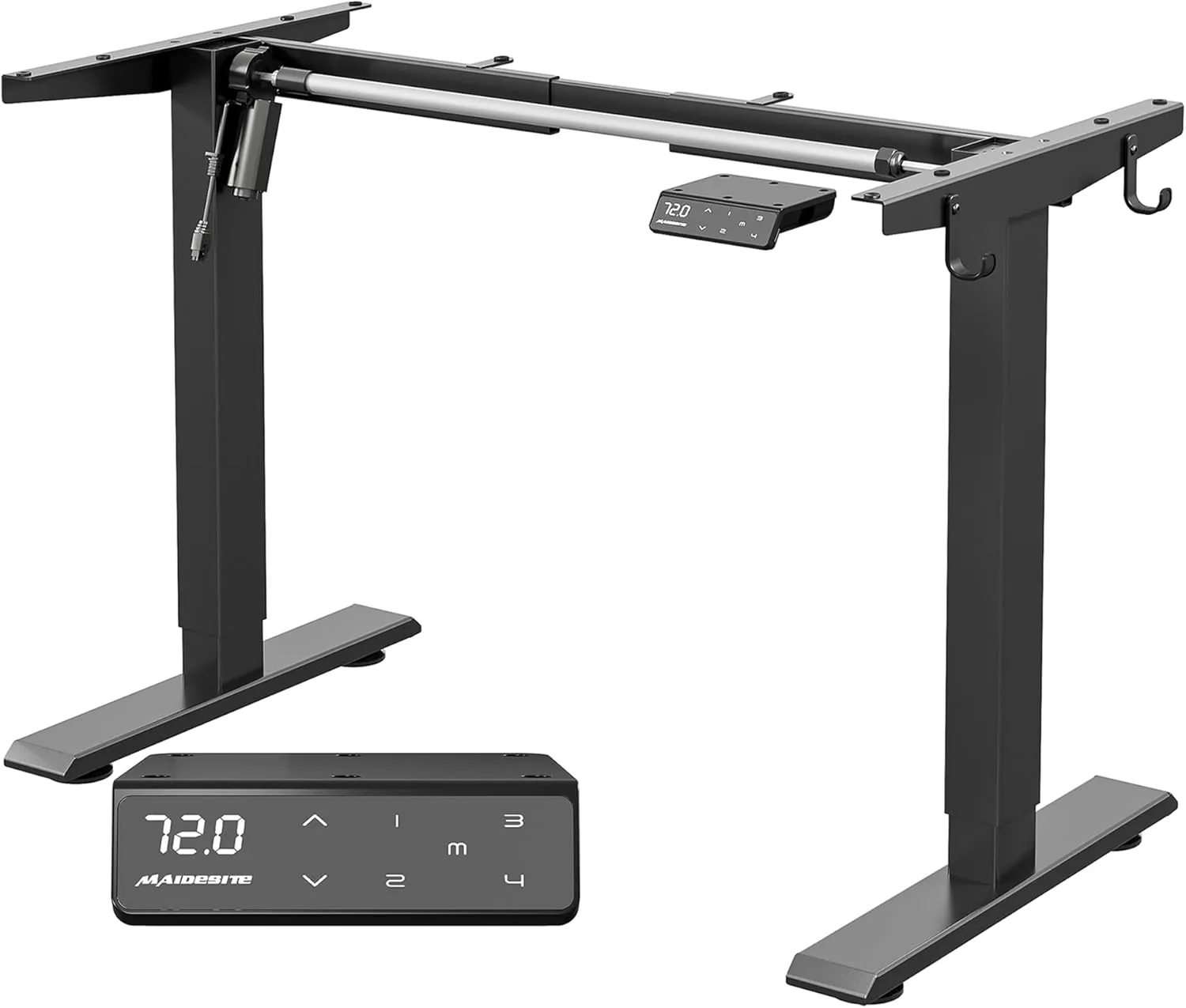 Bild von MAIDeSITe T1 Pro elektrisch höhenverstellbarer Schreibtisch in Schwarz mit starkem Motor und 4 Memory-Steuerungen