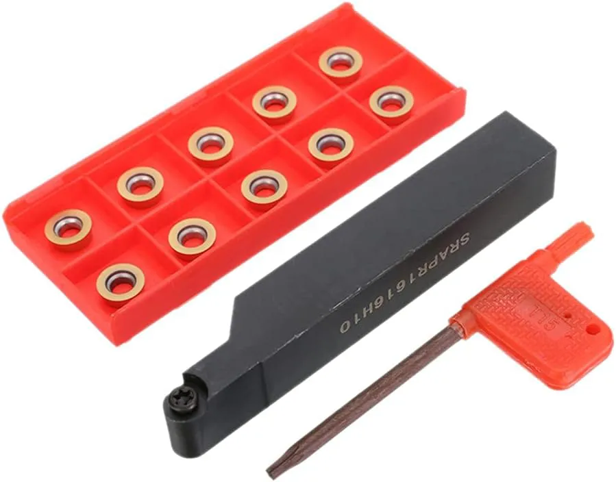 Bild von Maizoon CNC Fräsfräser SRAPR1616H10 mit 10 RPMT10T3MO Hartmetalleinsätzen und Schraubenschlüssel