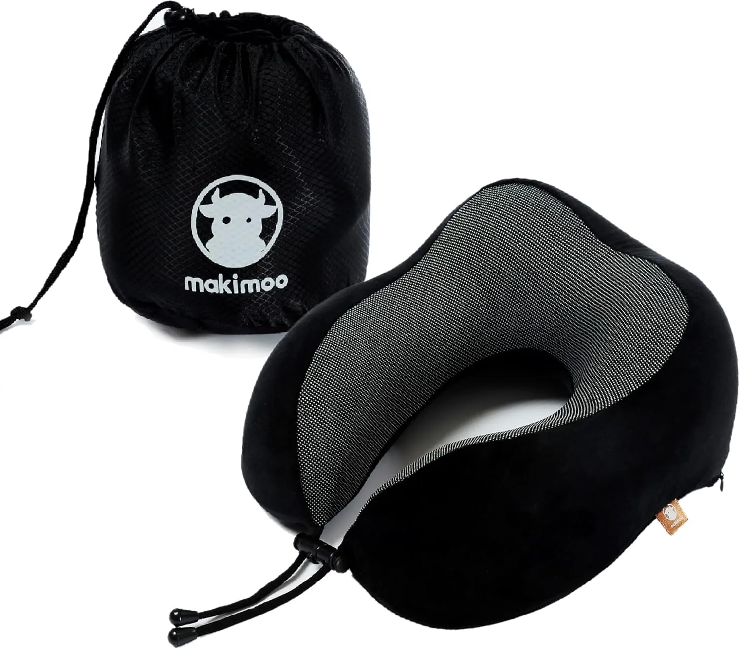 Bild von Makimoo Memory Foam Reisekissen mit 360-Grad-Kopfstütze und Aufbewahrungstasche für Reisen und Zuhause