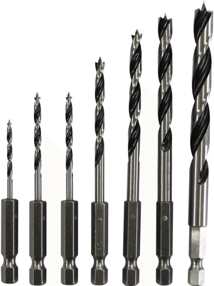 Bild von Makita D-62371 7-teiliges Holzbohrer-Set für Weich- und Hartholz mit Durchmessern von 2 bis 8 mm und 1/4 Zoll Sechskantaufnahme