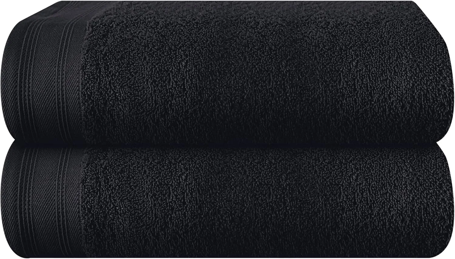 Bild von MALLONI HOME 2er-Pack oversized Badetücher aus Baumwolle in Schwarz, 70 x 140 cm, ultra saugfähig und schnell trocknend