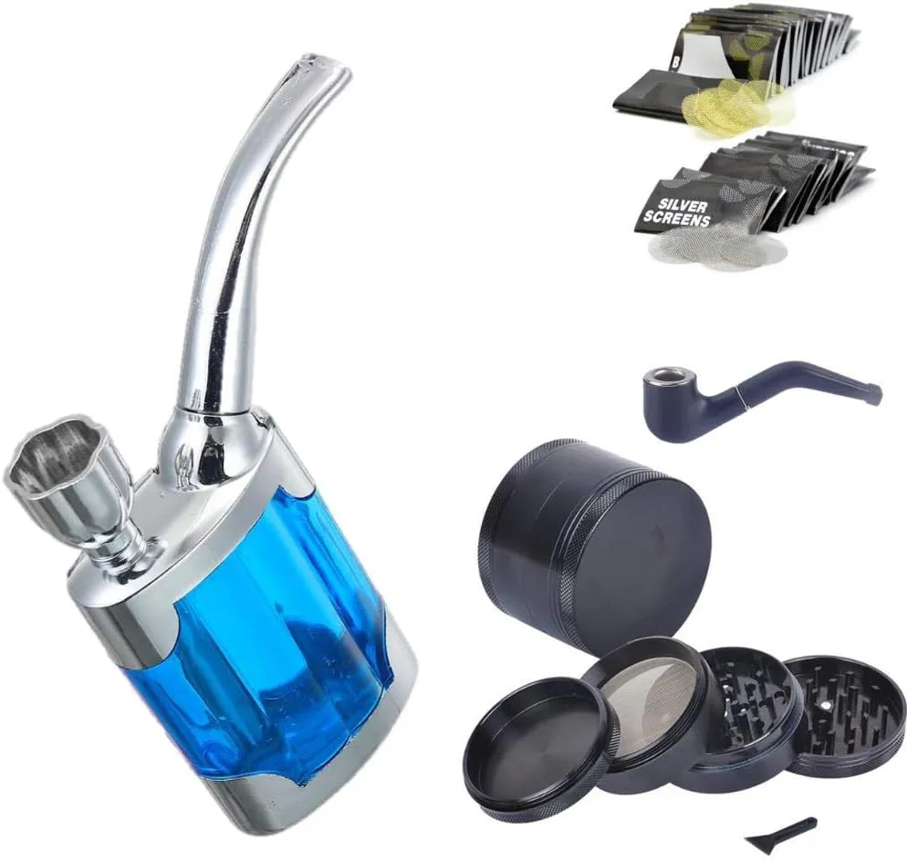 Bild von Mannioude Starter Kit mit Wasserpfeife, Grinder, Mini Pfeife und 20 Sieben für Tabak und Kräuter