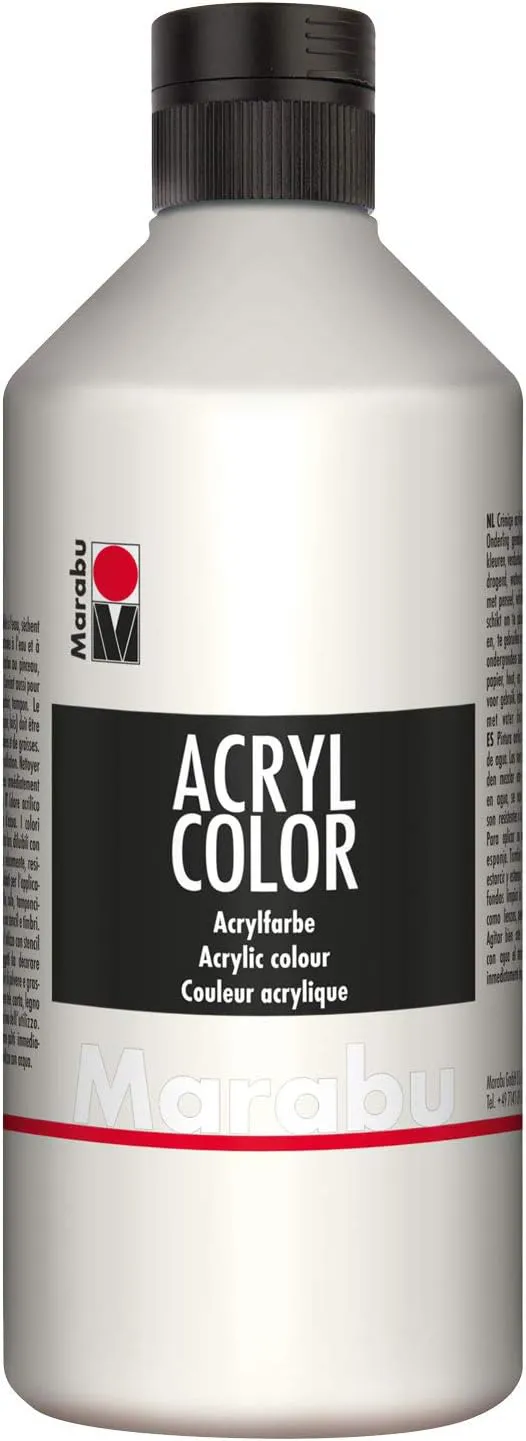 Bild von Marabu Acryl Color in Weiß, 500 ml, cremige wasserbasierte Acrylfarbe, schnell trocknend und lichtecht