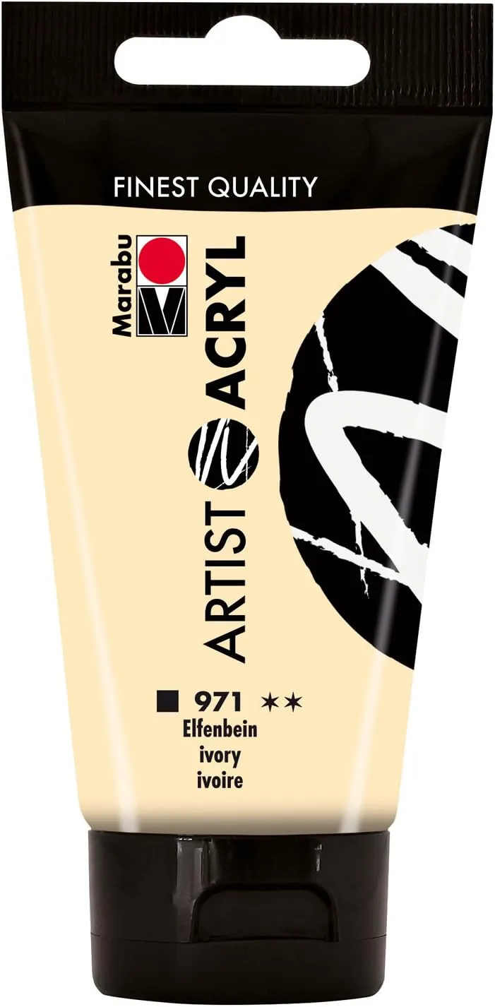 Bild von Marabu Artist Acrylfarbe in Elfenbein, 75 ml, hoch pigmentiert und in Künstlerqualität