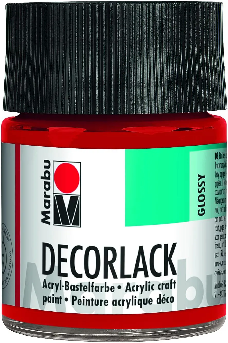 Bild von Marabu Decorlack Kirschrot 031 50 ml hochglänzender Acryllack auf Wasserbasis