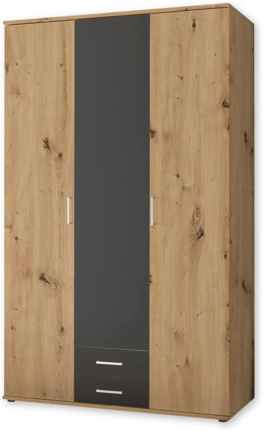 Bild von MARBURG Drehtürenschrank in Artisan Eiche und Graphit, 3-türig, 120 x 196 x 54 cm