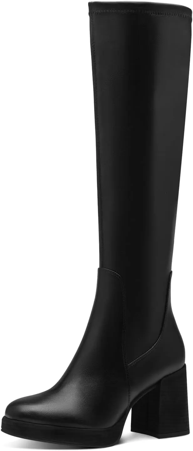 Bild von MARCO TOZZI Damen kniehohe Stiefel mit Blockabsatz