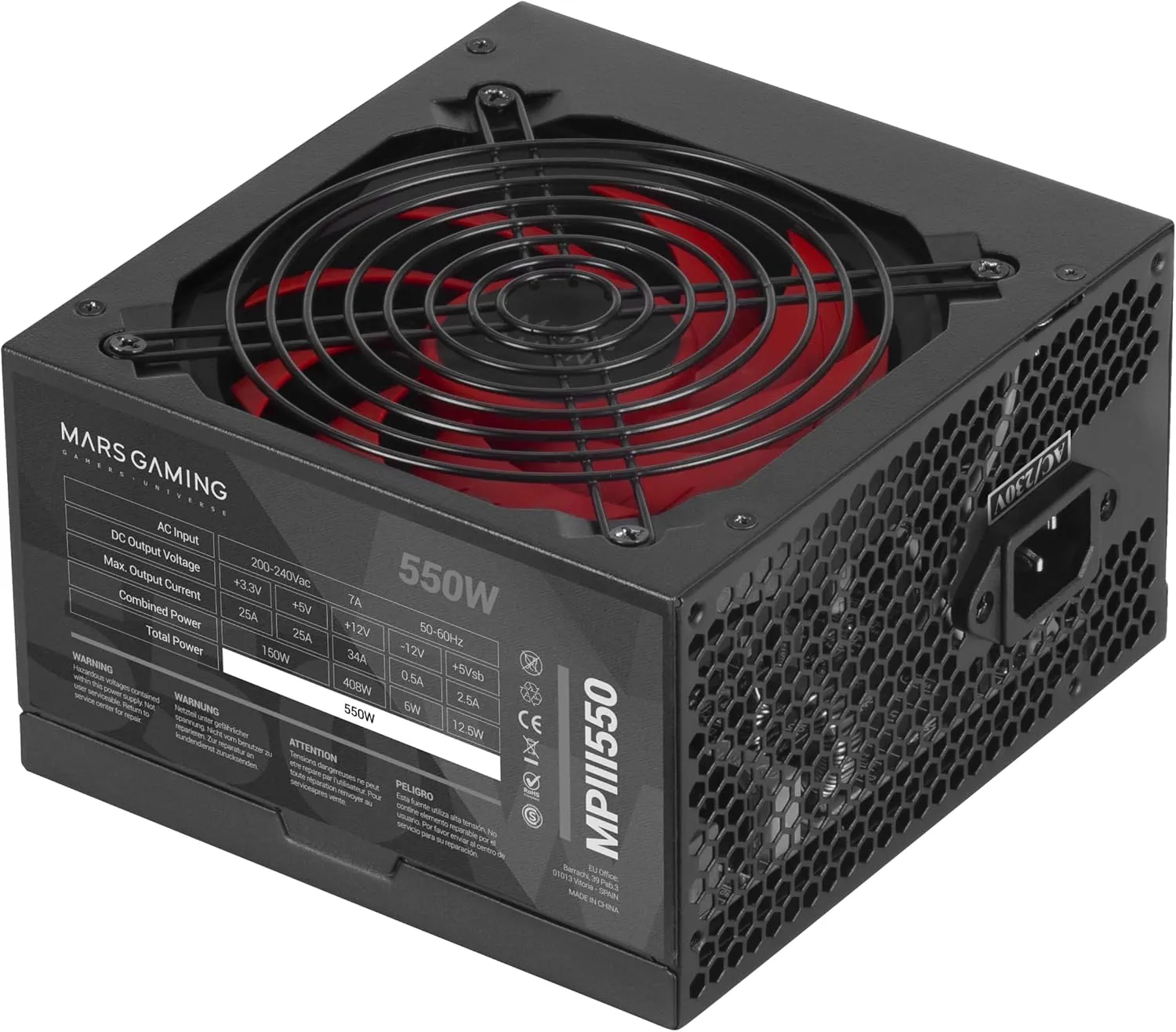 Bild von Mars Gaming MPIII550 Netzteil mit 550 Watt, 5 Jahre Garantie und Silent AI-RPM Technologie