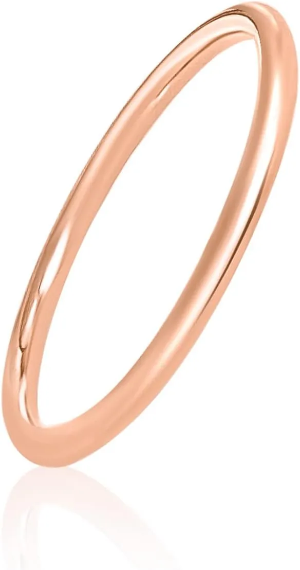 Bild von Mary & Jules Ring aus 925 Sterling Silber in Roségold, schlichter Vorsteckring, Verlobungsring oder Ehering aus recyceltem Silber