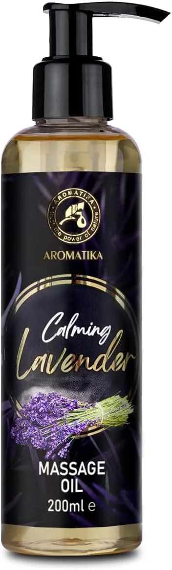 Bild von Massageöl Lavendel 200 ml mit Mandel- und Traubenkernöl für entspannende Körperpflege und besseren Schlaf