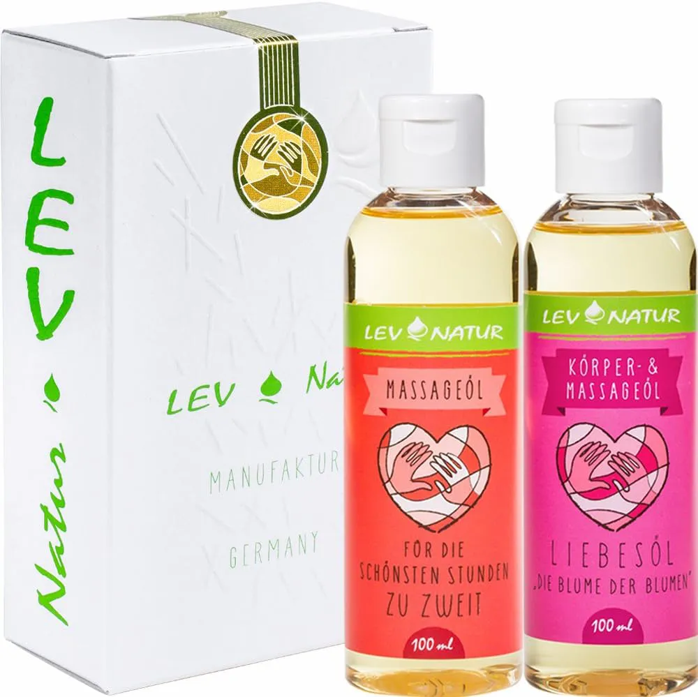 Bild von Massageöl Set mit 2 Flaschen à 100 ml, hochwertiges Naturprodukt für Ganzkörperanwendungen