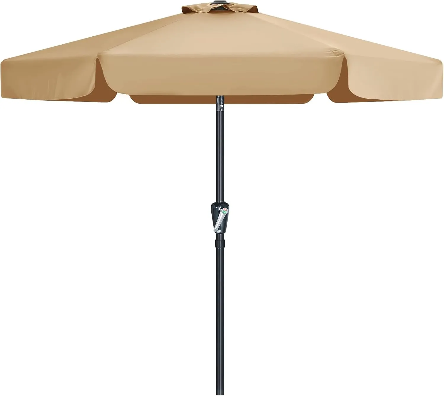 Bild von MasterCanopy 230 cm Sonnenschirm mit Volant in Khaki für Garten und Terrasse