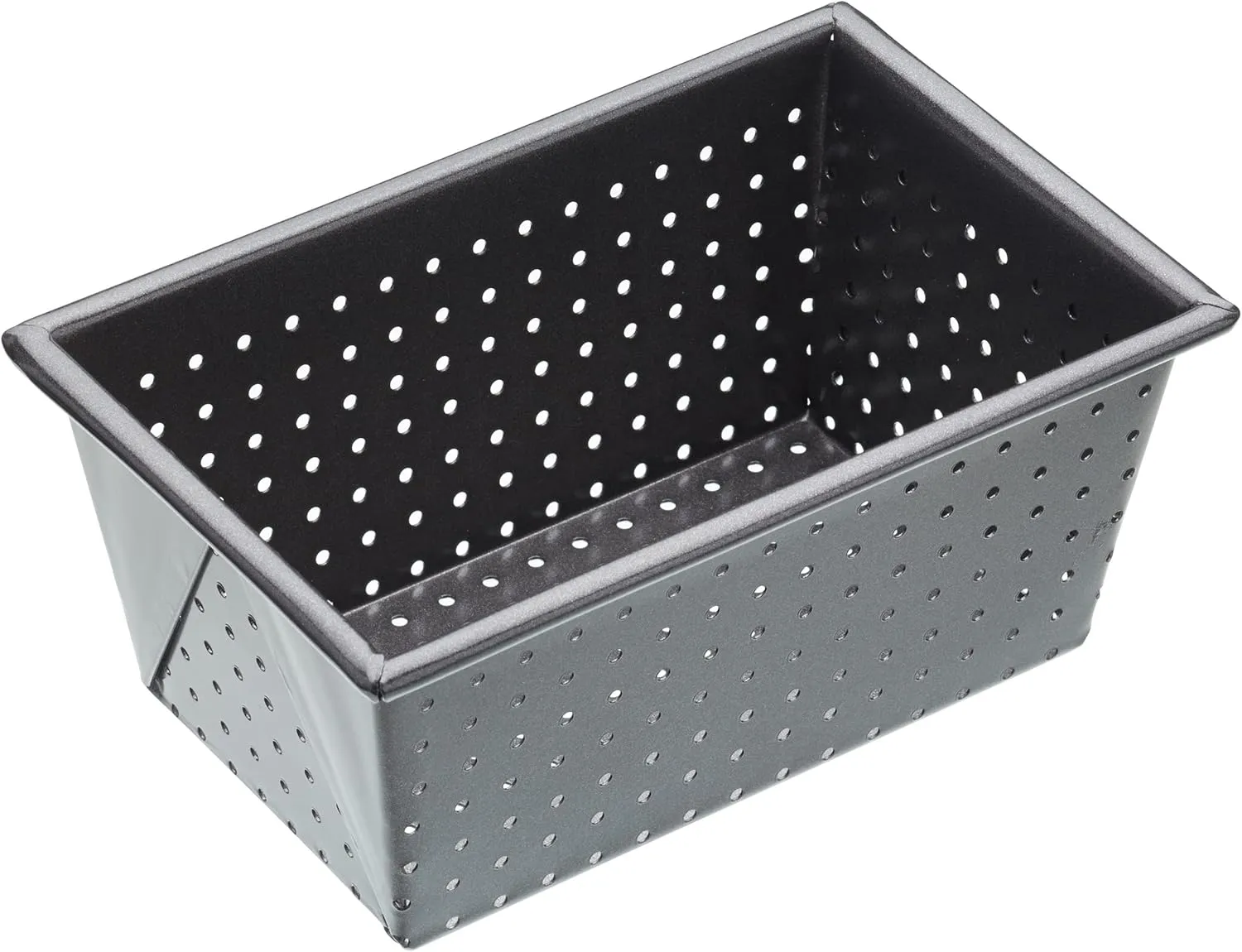 Bild von MasterClass Brotbackform aus Edelstahl mit perforierten Löchern für 1 Pfund Brot, 16 x 10 x 7 cm, grau