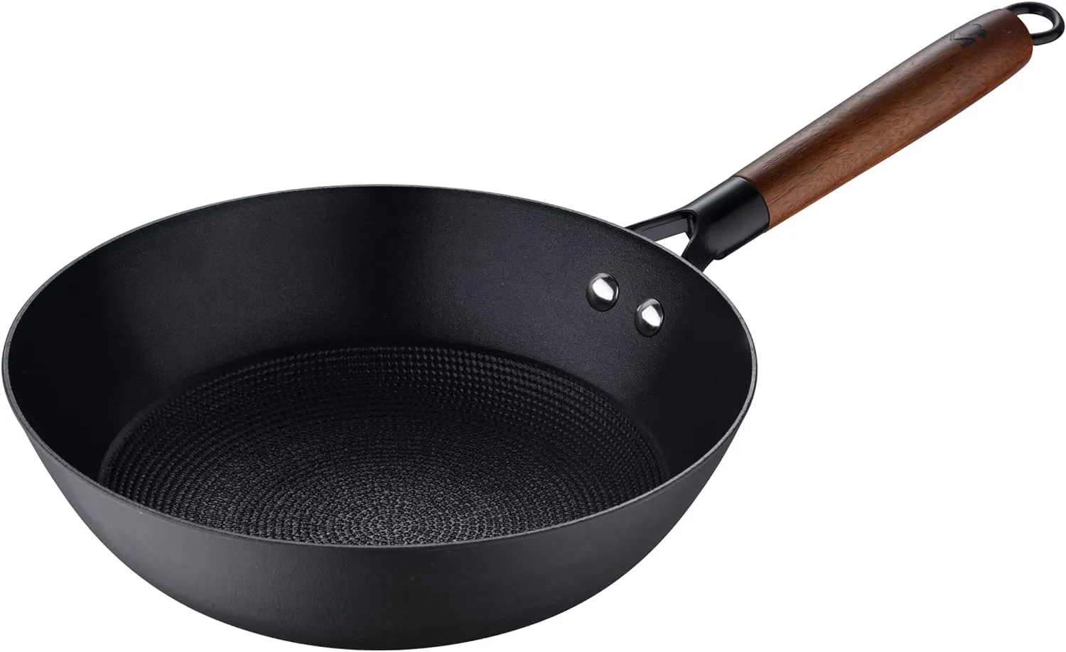Bild von MasterPRO Odín Wok mit antihaftbeschichteter Oberfläche, 24 x 44 x 7,5 cm, aus gepresstem Eisen mit ergonomischem Akazienholzgriff