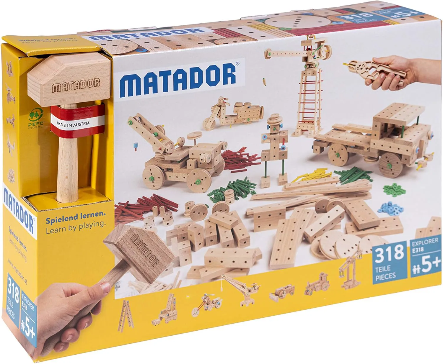 Bild von Matador E318 Baukasten für Kinder ab 5 Jahren in Holzfarbe und bunt